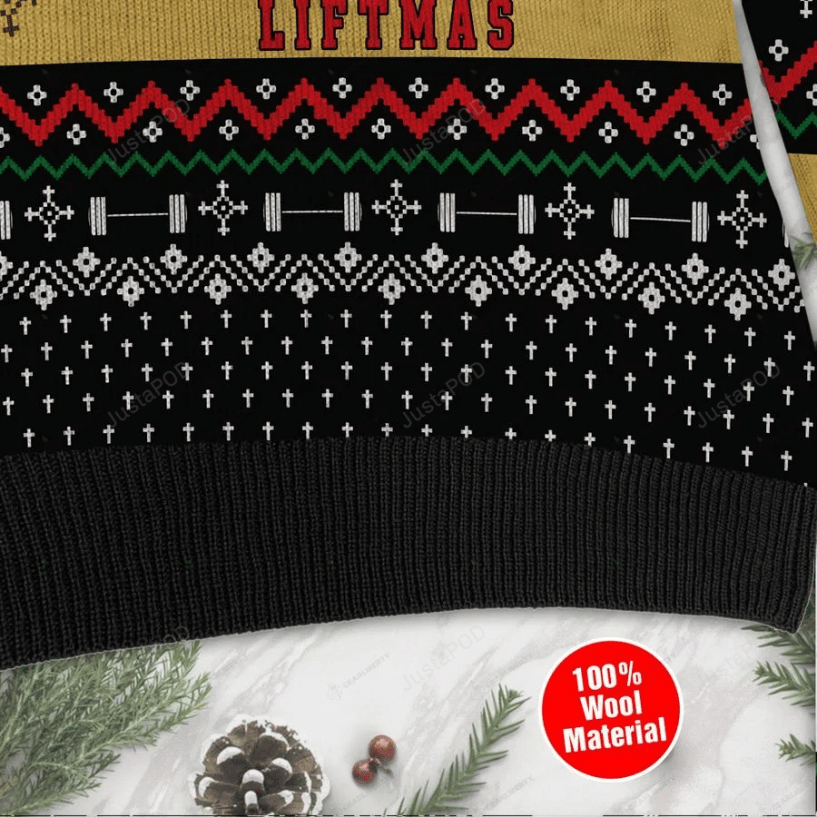 Merry Liftmas Jesus Ugly Christmas Sweater Adult 3D Funny Matching for family