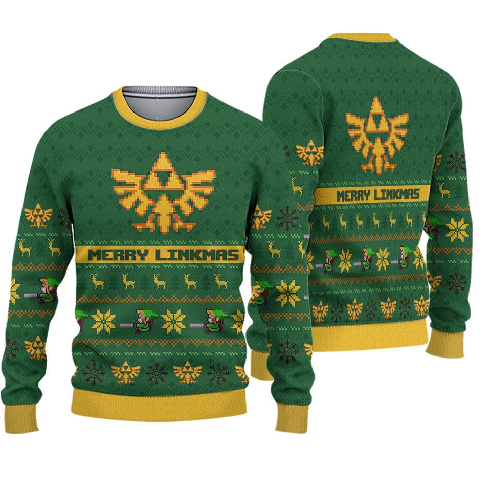 Merry Linkmas Legend of Zeldas Ugly Christmas Sweater, Christmas Sweater