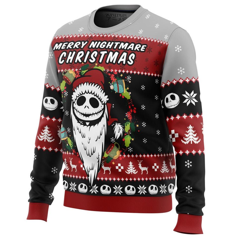 Merry Nightmare The Nightmare Before Christma Ugly Christmas Sweater, Christmas Sweater - Image 2