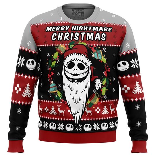 Merry Nightmare The Nightmare Before Christma Ugly Christmas Sweater, Christmas Sweater - Image 5