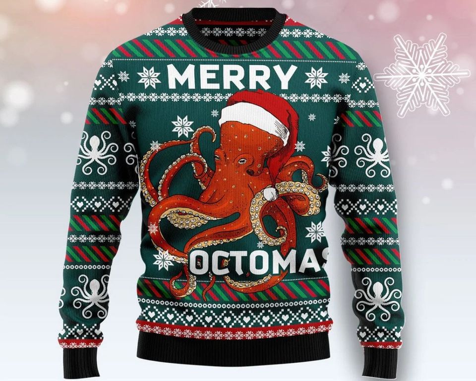 Merry Octomas Ugly Christmas Sweater