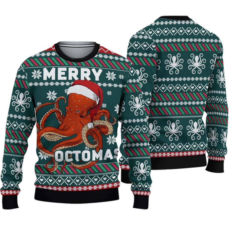 Merry Octopus Ugly Knitted Christmas Sweater