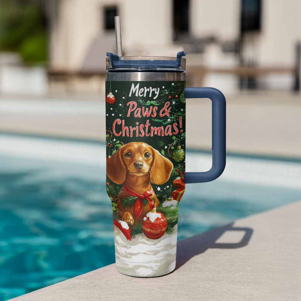 Merry Paws Christmas Custom Stanley Cup 40 oz 30 oz Tumbler With HandleTVC2301500 - Image 2
