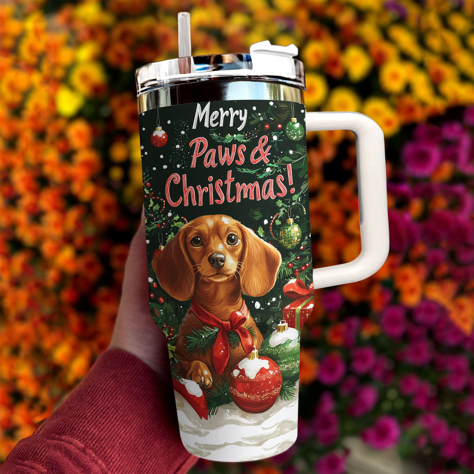 Merry Paws Christmas Custom Stanley Cup 40 oz 30 oz Tumbler With HandleTVC2301500 - Image 3