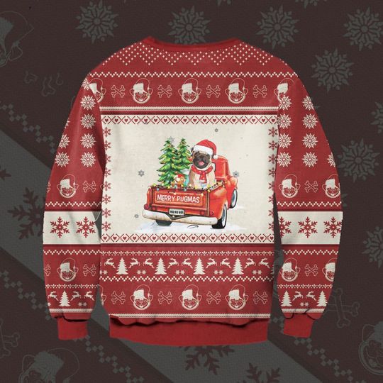 Merry Pugmas And Dogtastic New Year Ugly Sweater Christmas, Christmas 3D Sweater - Image 4