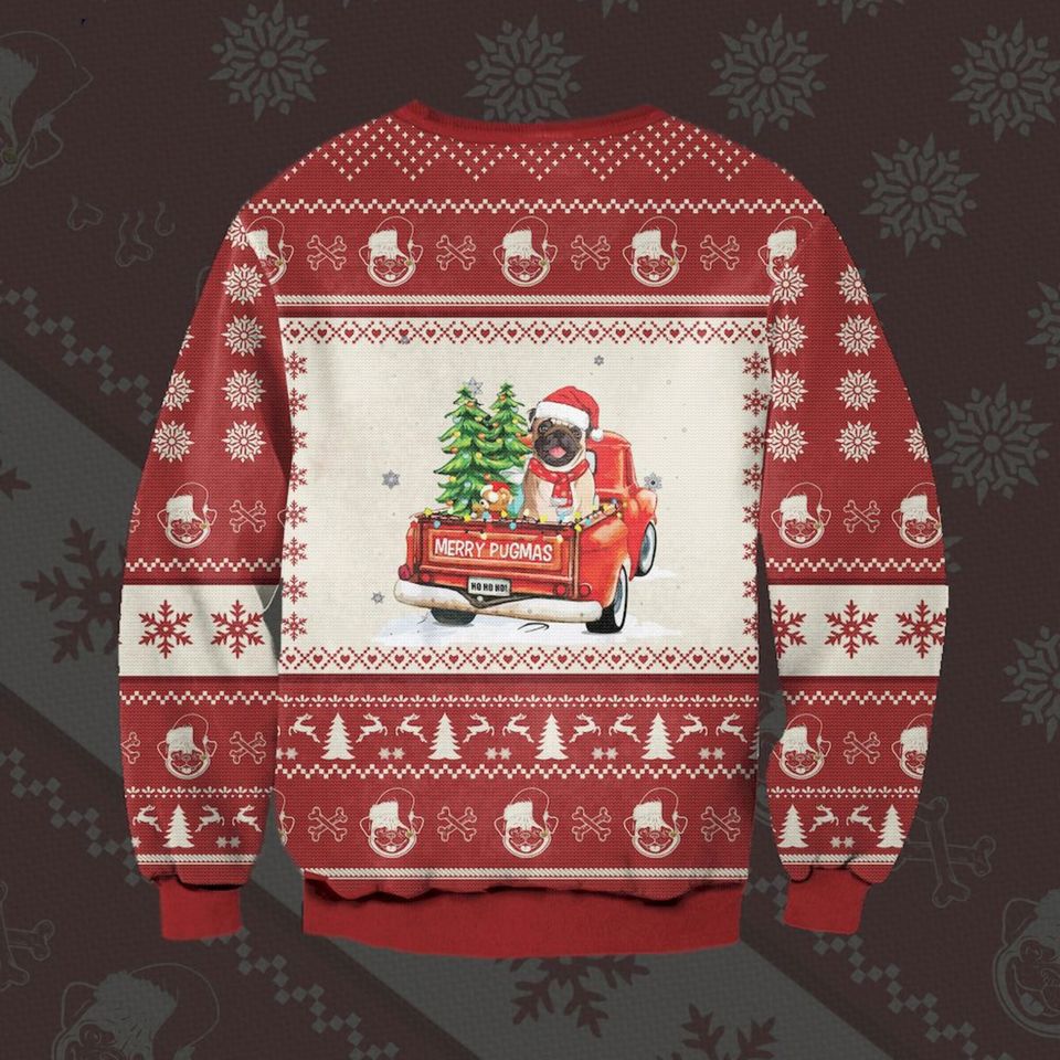 Merry Pugmas And Dogtastic New Year Ugly Sweater Christmas, Christmas 3D Sweater - Image 2