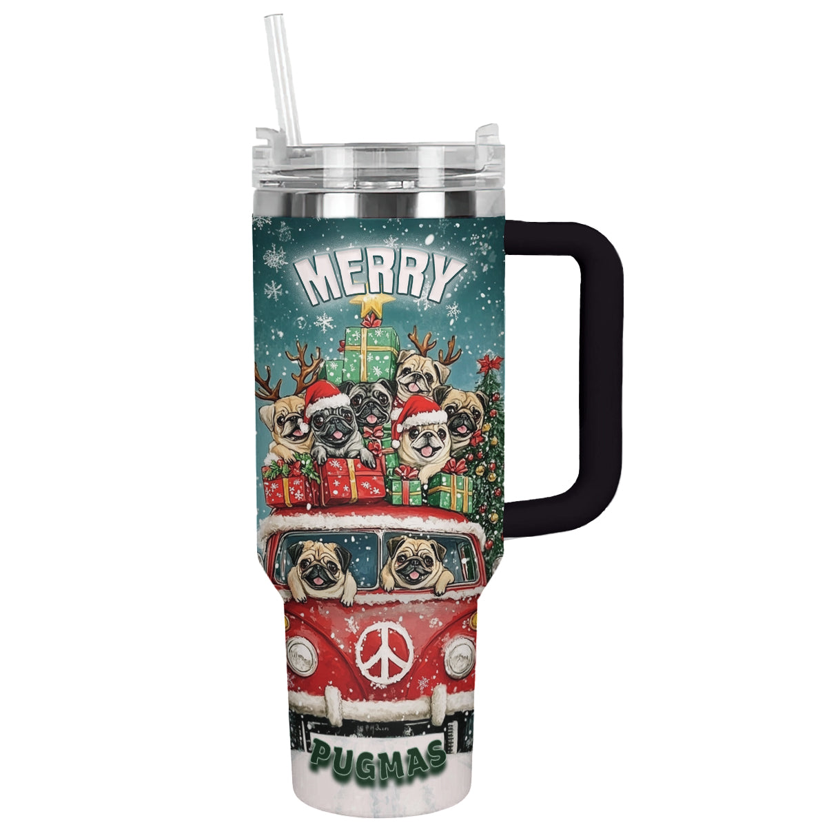 Merry Pugmas Christmas Custom Stanley Cup 40 oz 30 oz Tumbler With HandleTVC2301501