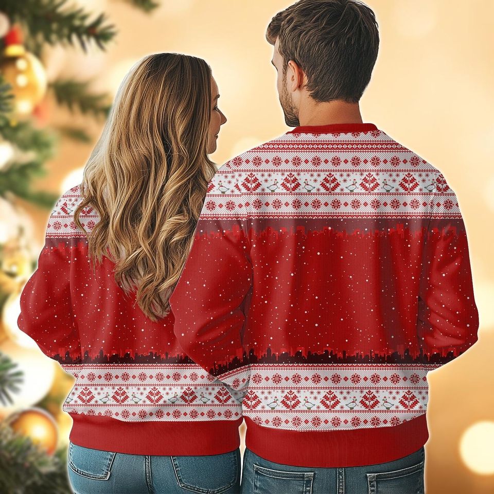 Merry Quackmas Ugly Christmas Sweater, Ducks Xmas Ugly Sweatshirt , Farm Lover Gift - Image 3