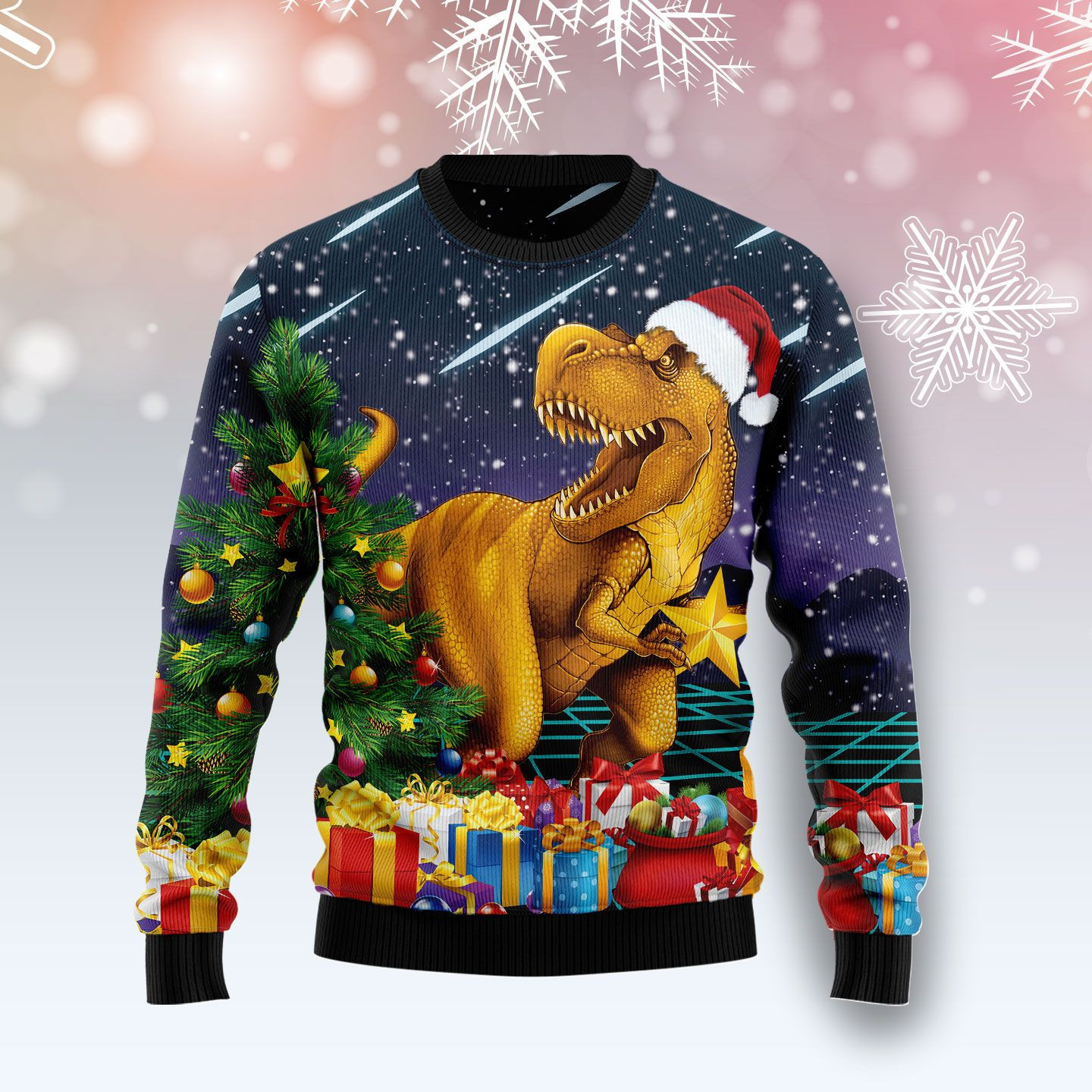 Merry Rex Christmas Ugly Christmas Sweater Adult 3D Funny Matching for family