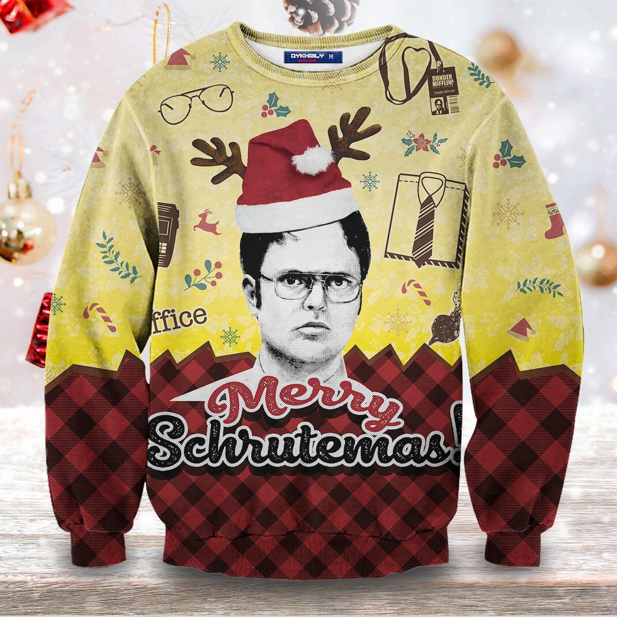 Merry Schrutemas Ugly Christmas Sweater Adult 3D Funny Matching for family