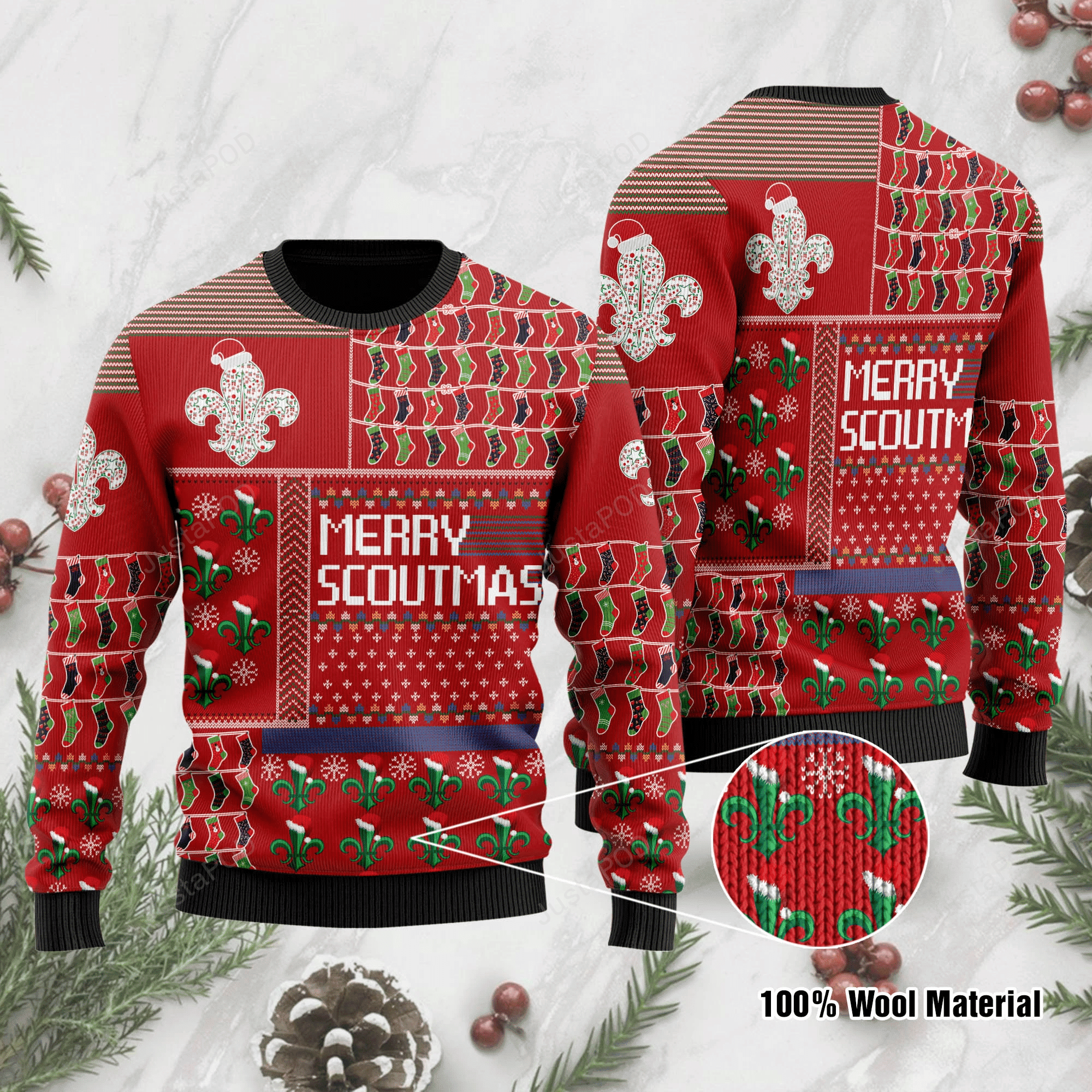 Merry Scoutmas Ugly Christmas Sweater Adult 3D Funny Matching for family