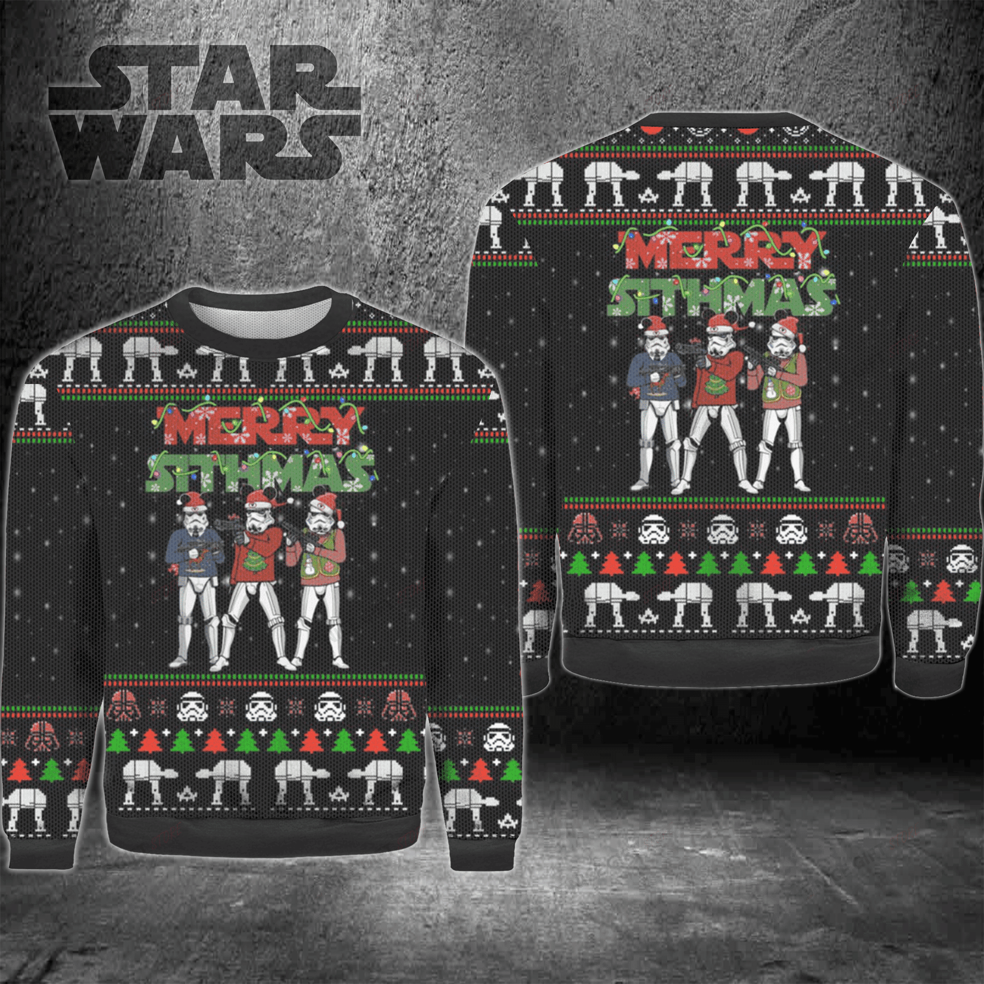 Merry Sithmas Ugly Christmas Sweater Adult 3D Funny Matching for family