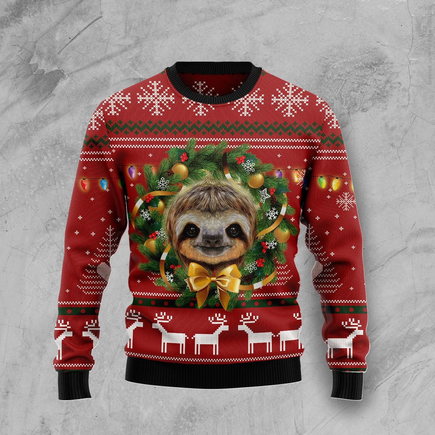 Merry Slothmas Ugly Christmas Sweater Adult 3D Funny Matching for family