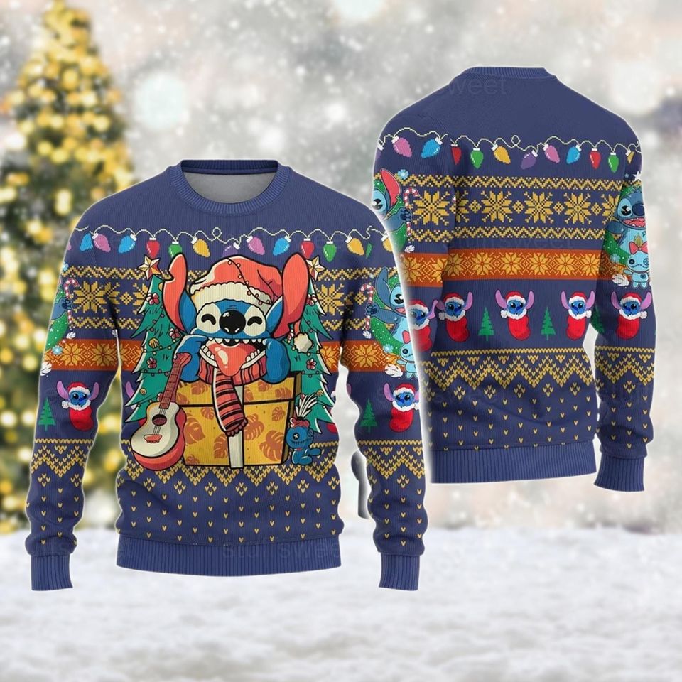 Merry Stitchmas 3D Ugly Sweater, Cartoon Movie Ugly Sweatshirts
