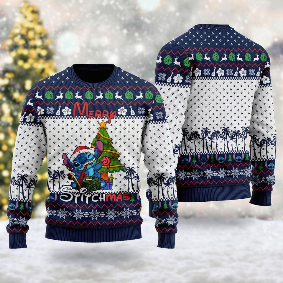 Merry Stitchmas Quotes 3D Ugly Christmas Sweater