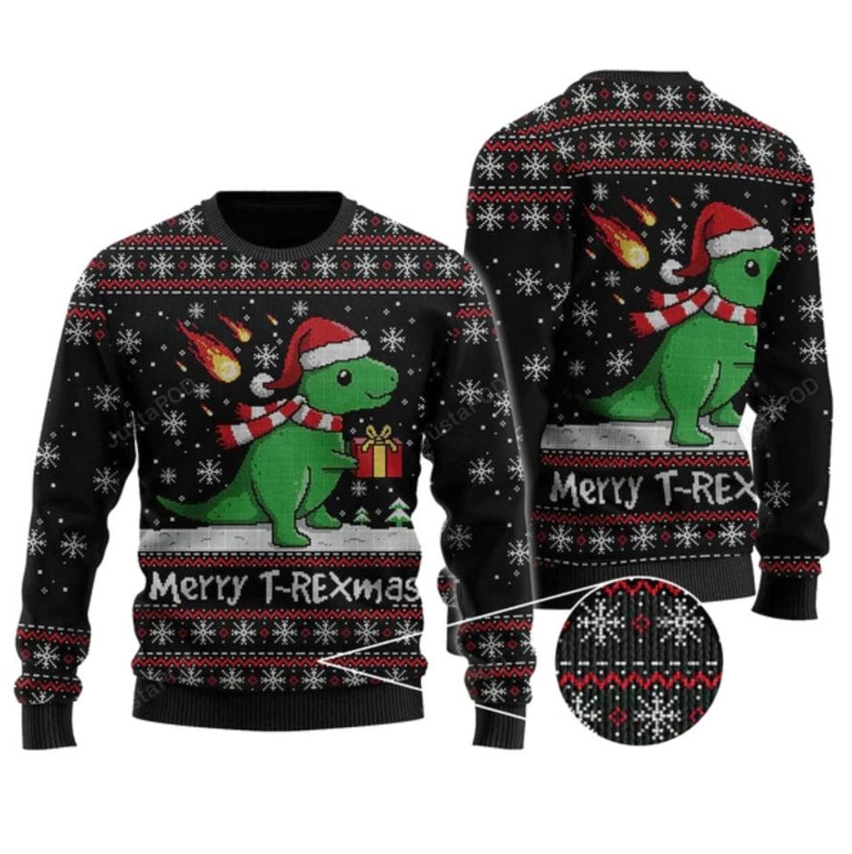 Merry T-rexmas Ugly Christmas Sweater