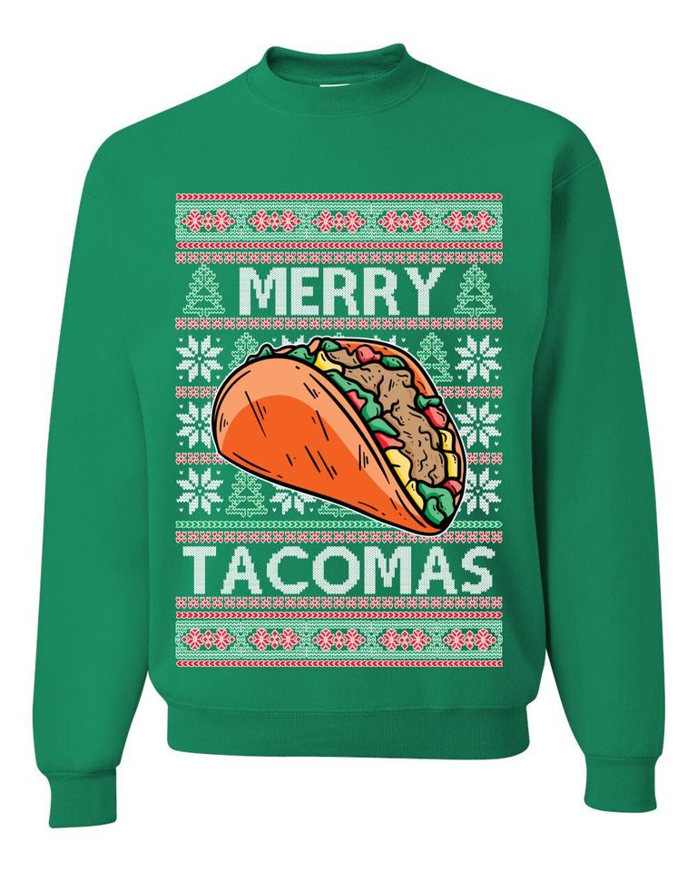 Merry Tacomas Holiday Taco Lover Ugly Christmas Sweater - Image 3