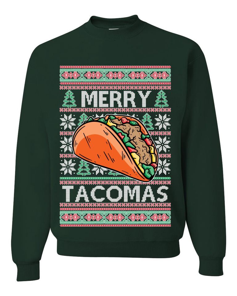 Merry Tacomas Holiday Taco Lover Ugly Christmas Sweater - Image 2