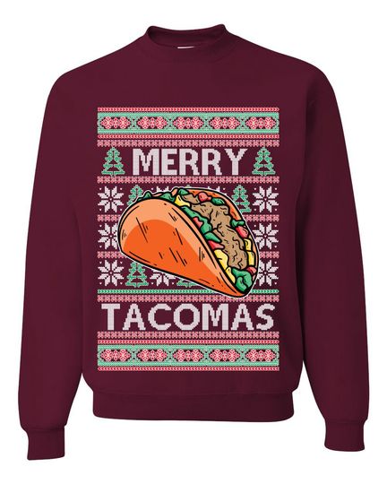 Merry Tacomas Holiday Taco Lover Ugly Christmas Sweater - Image 10