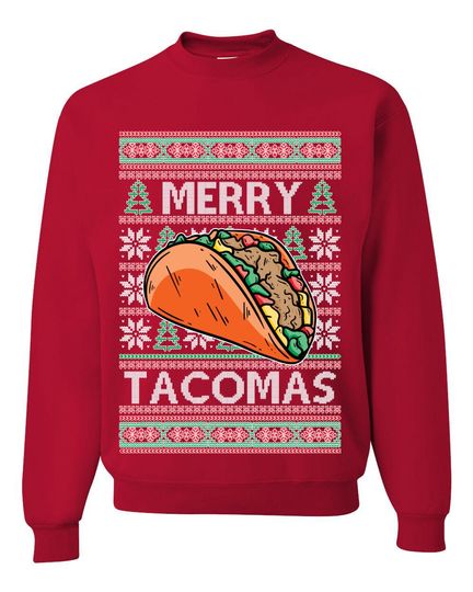 Merry Tacomas Holiday Taco Lover Ugly Christmas Sweater - Image 11