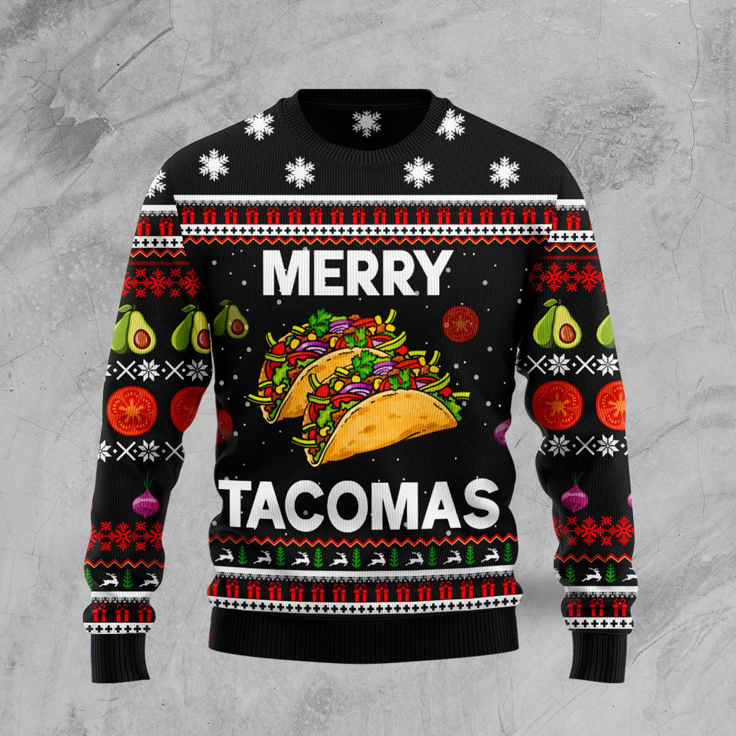 Merry Tacomas Ugly Christmas Sweater Adult 3D Funny Matching for family