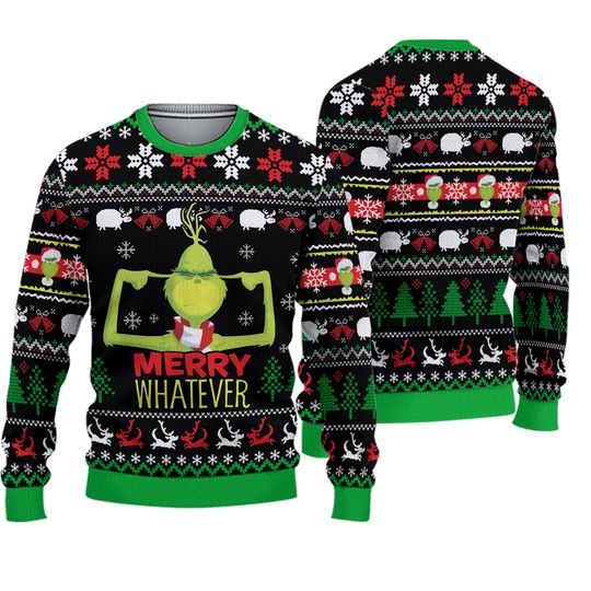 Merry Whatever funny character Ugly Christmas Sweater - Image 2