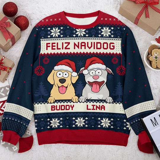 Merry Woofmas - Dog Personalized Ugly Sweatshirt - Christmas Gift For Pet Owners, Pet Lovers - Image 4