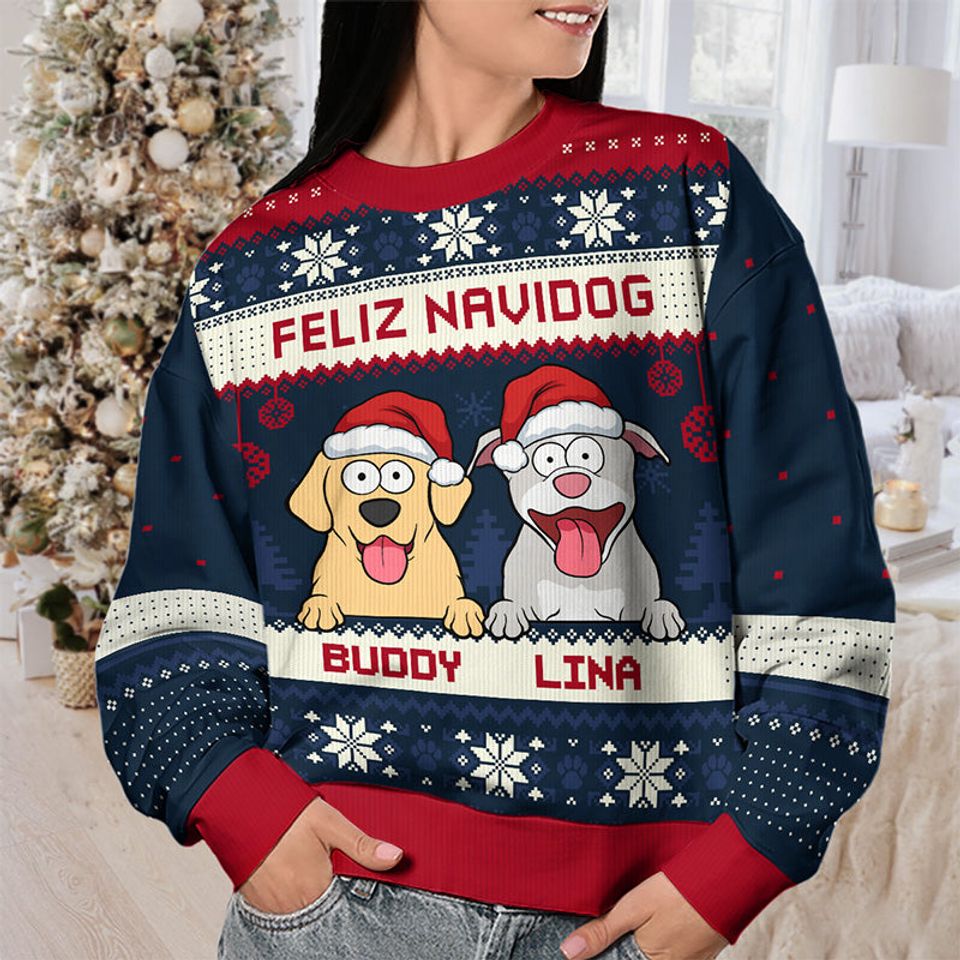Merry Woofmas - Dog Personalized Ugly Sweatshirt - Christmas Gift For Pet Owners, Pet Lovers - Image 3