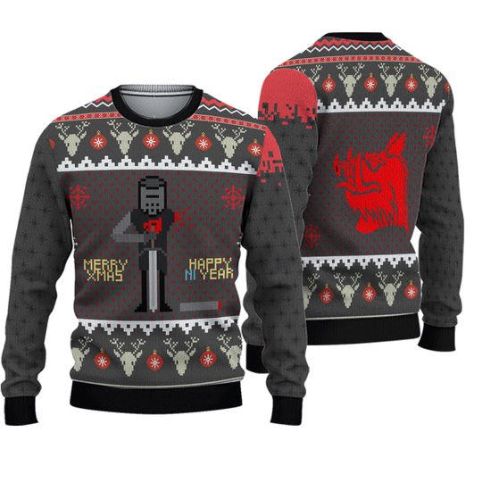 Merry Xmas and Happy Ni Year Monty Pythons Ugly Christmas Sweater, Christmas Sweater - Image 2