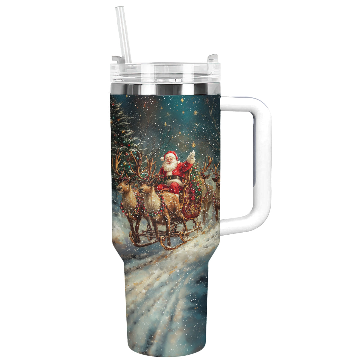 Mery Christmas Santa’s Sleigh Ride Custom Stanley Cup 40 oz 30 oz Tumbler With HandleTVC2301502