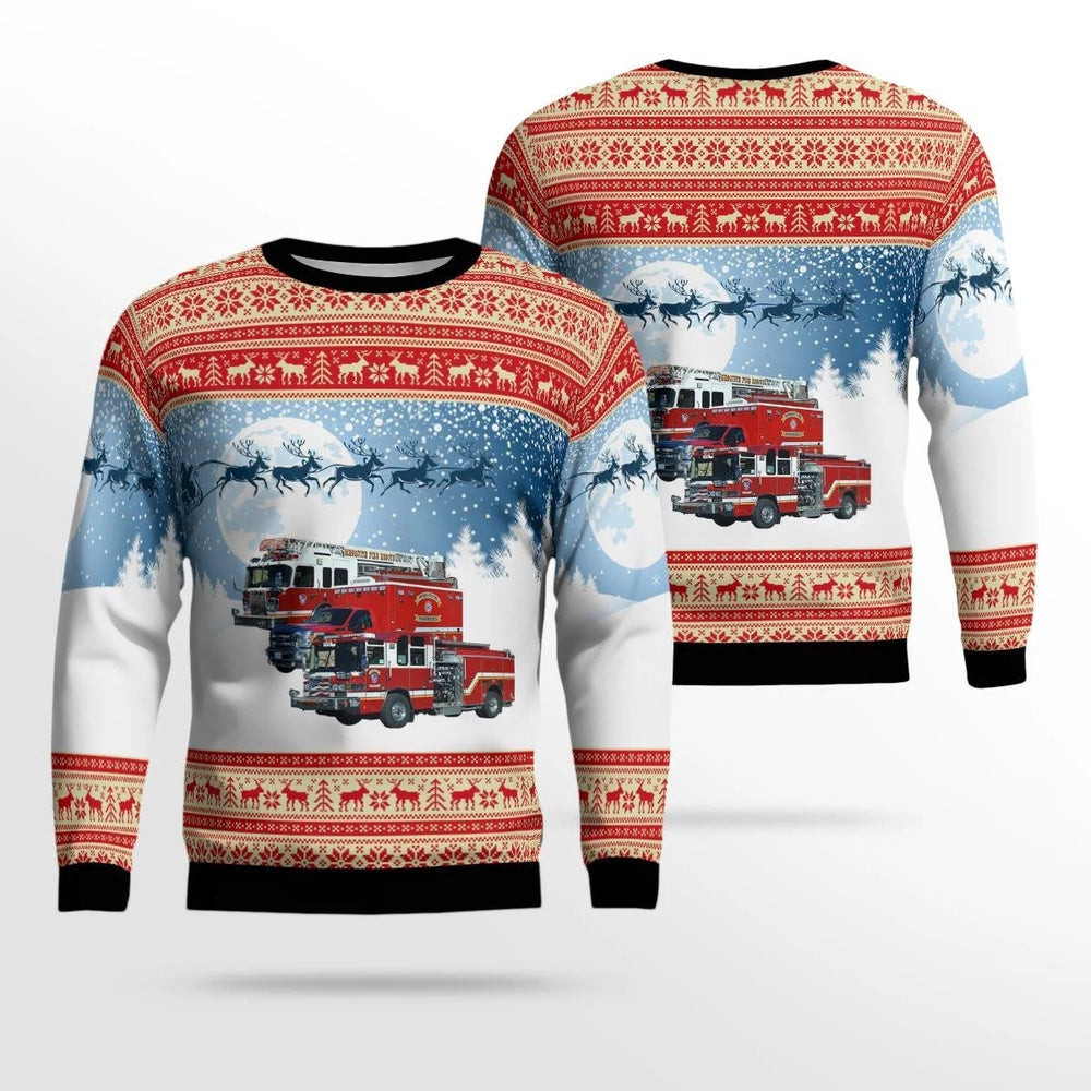 Mesquite Nevada Mesquite Fire & Rescue Department Station Witwer Trail AOP Ugly Sweater Christmas Unisex Sweaters Gift For Christmas