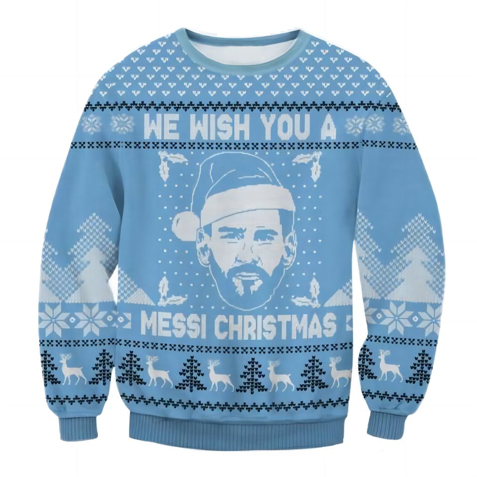 Messi Christmas Sweater Round Neck Long Sleeve Sweatshirt