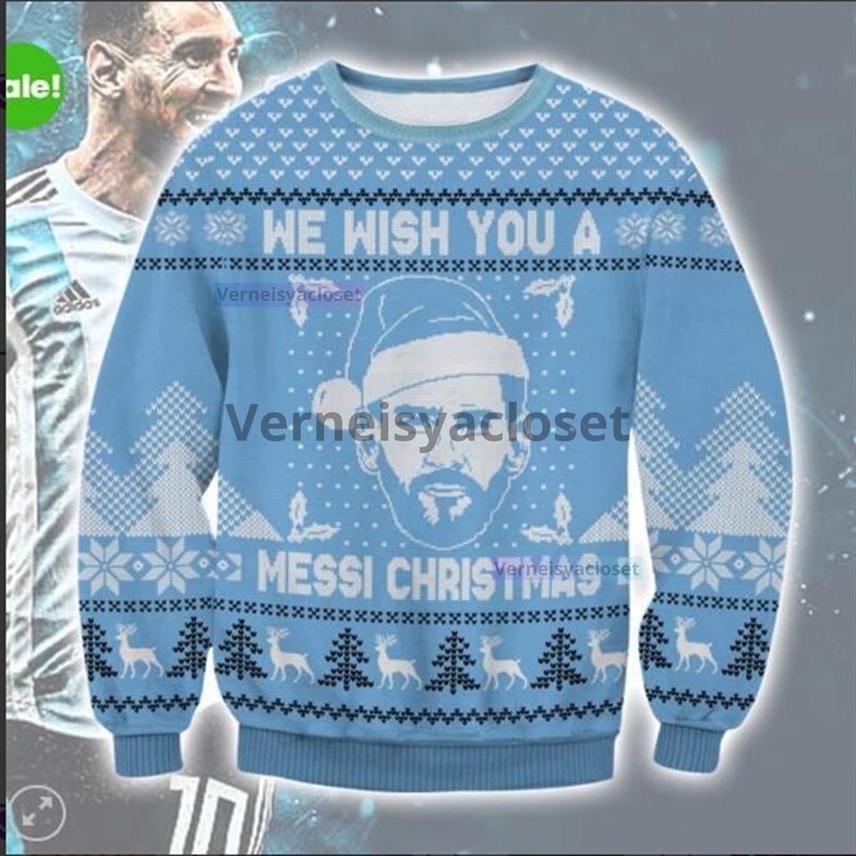 Messi Christmas Sweater Round Neck Sweatshirt