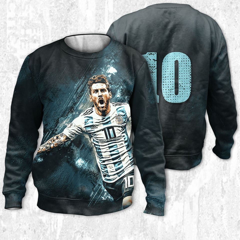Messi Number 10 Argentina Sweatshirt 3D, The Goat Lionel Messi 3D Sweatshirt