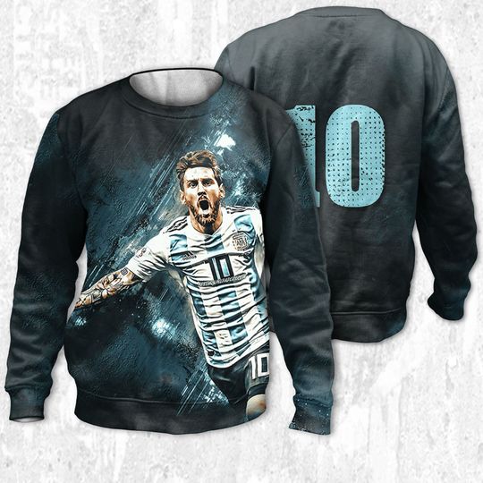Messi Number 10 Argentina Sweatshirt 3D, The Goat Lionel Messi 3D Sweatshirt - Image 7