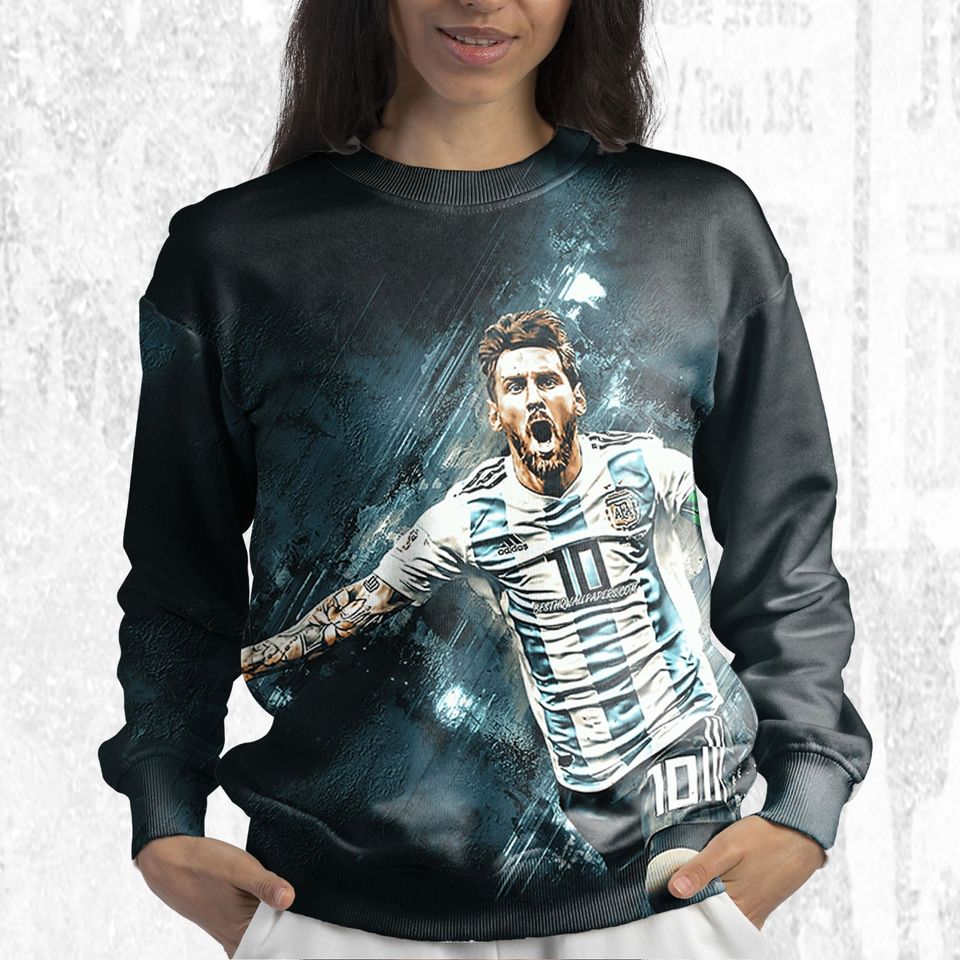 Messi Number 10 Argentina Sweatshirt 3D, The Goat Lionel Messi 3D Sweatshirt - Image 5