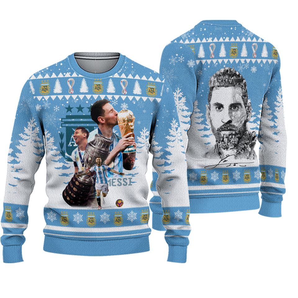 Messi ugly christmas sweater, Gift For Men Women Kid