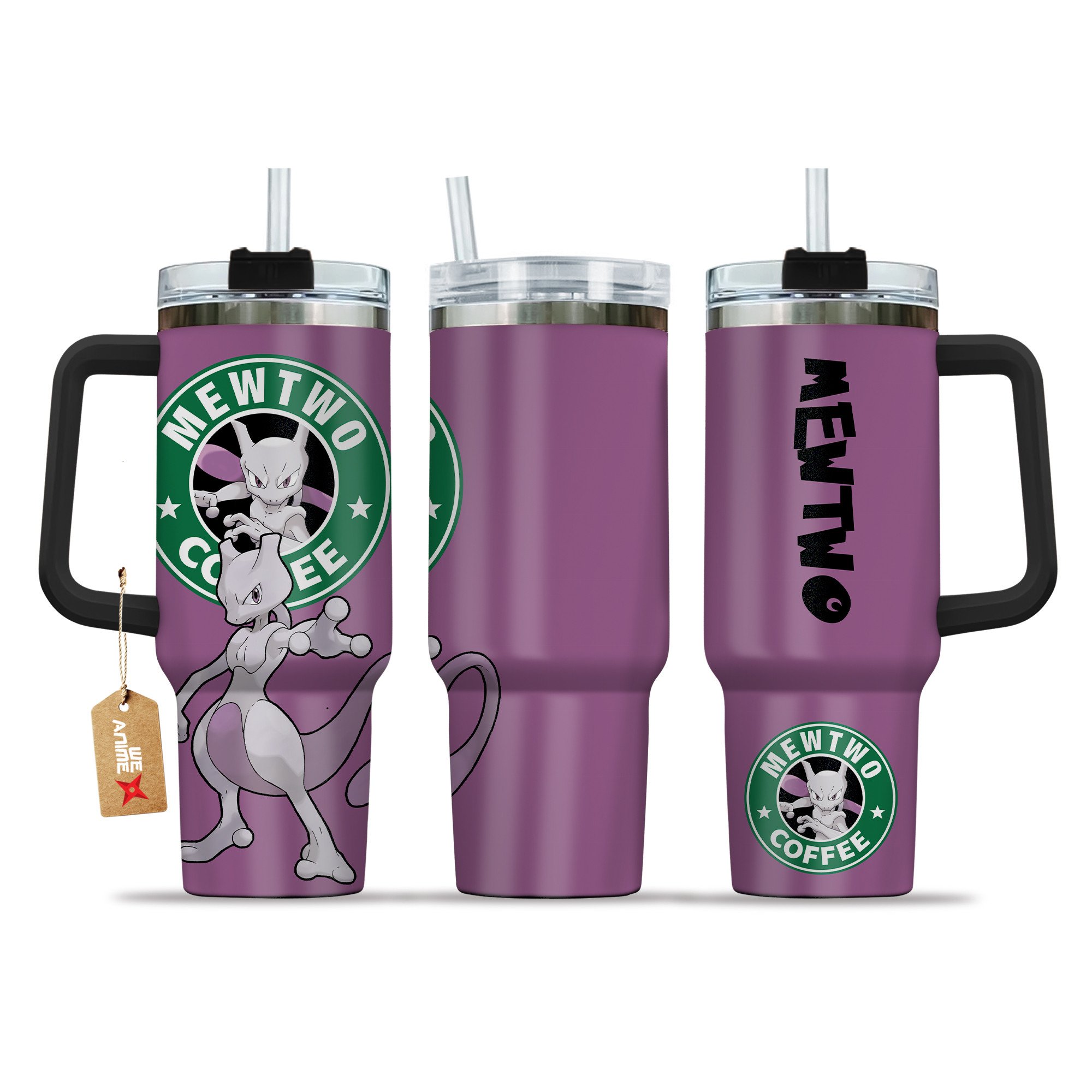Mewtwo Coffee Pokemon Anime Custom Stanley Cup 40 oz 30 oz Tumbler With HandleTVC2301213