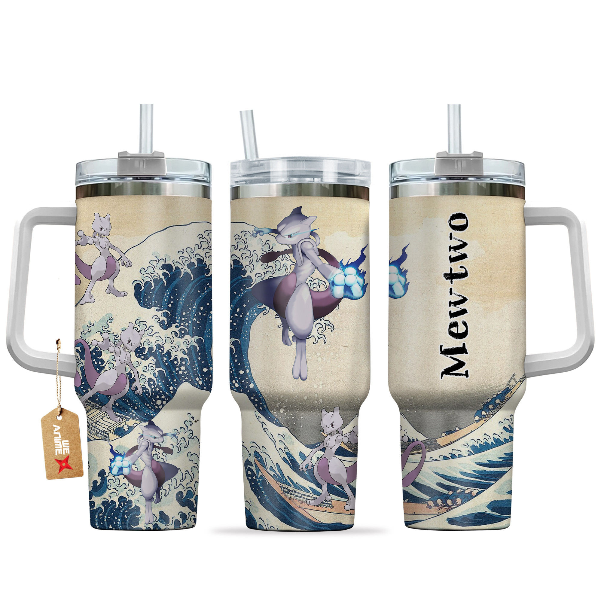 Mewtwo Pokemon Anime Custom Stanley Cup 40 oz 30 oz Tumbler With HandleTVC2301139