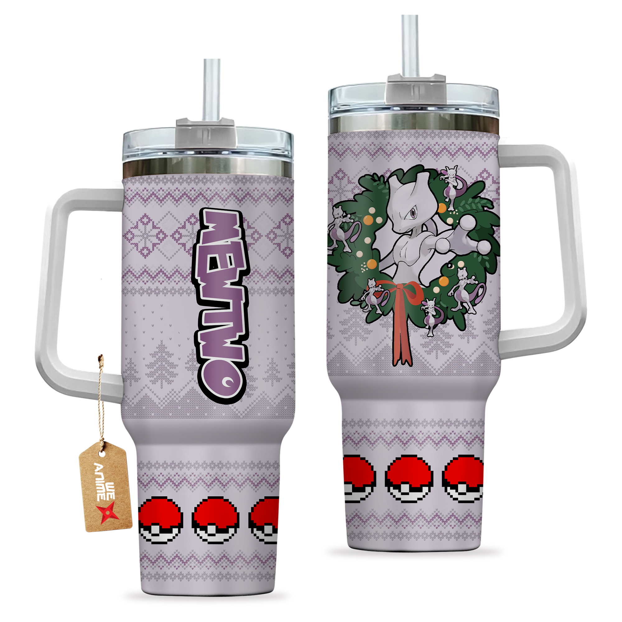 Mewtwo Pokemon Anime Custom Stanley Cup 40 oz 30 oz Tumbler With HandleTVC2301155 - Image 2