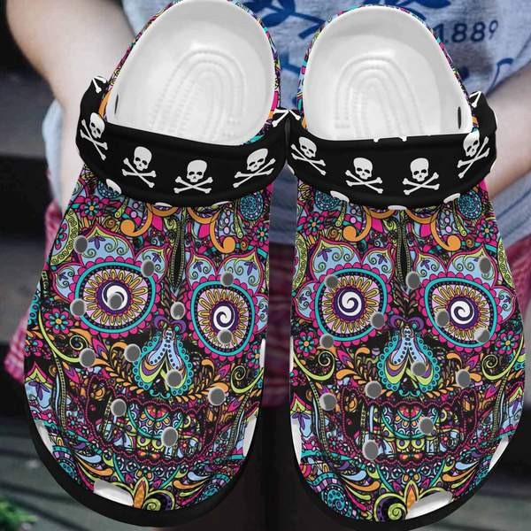 Mexican Sugar Face Skull Art clog Shoesshoes Funny Skull Shoes Crocbland Clog Gifts For Men Women
