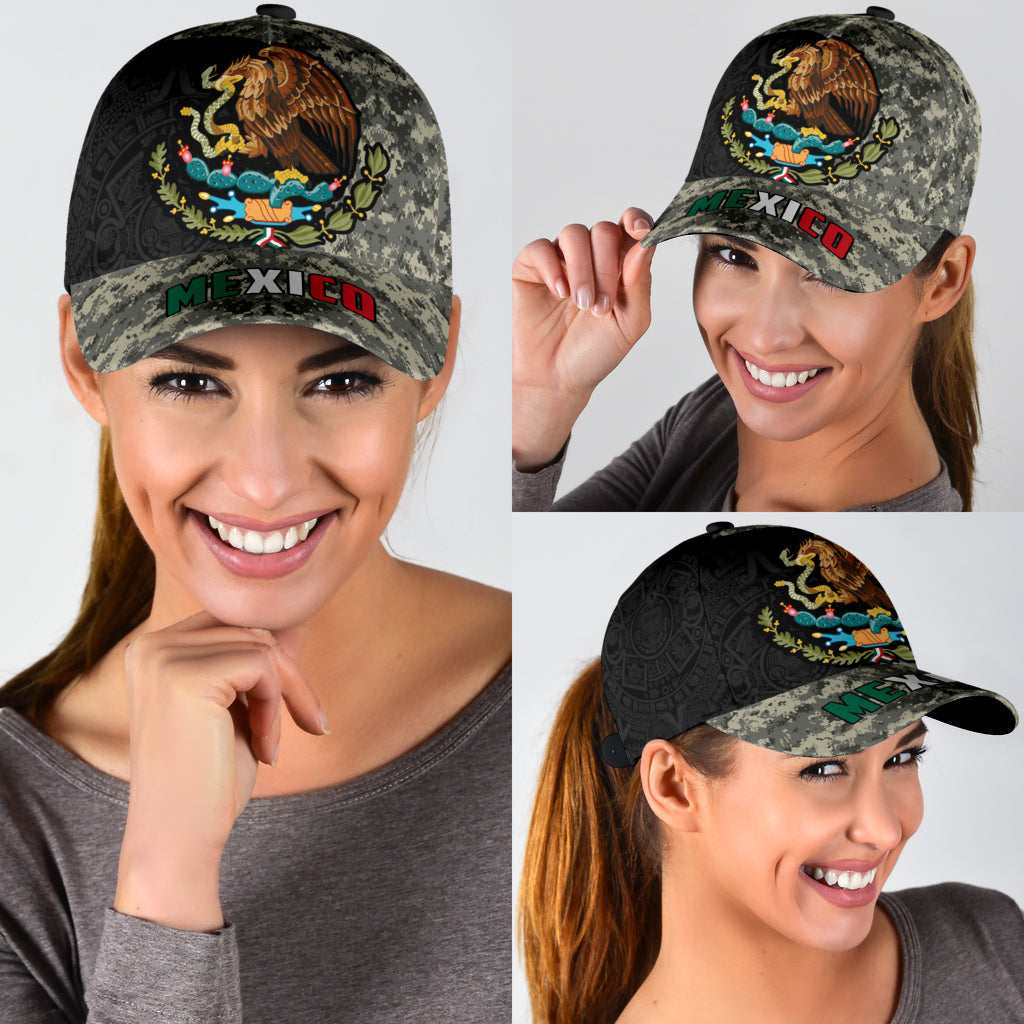 Mexico Aztec Pattern Camo 3D Classic Cap, Baseball Aztec Cap Hat, Mexico Hat For Summer, Aztec Gift Trucker Hats Custom Hats Gifts For Men & Women