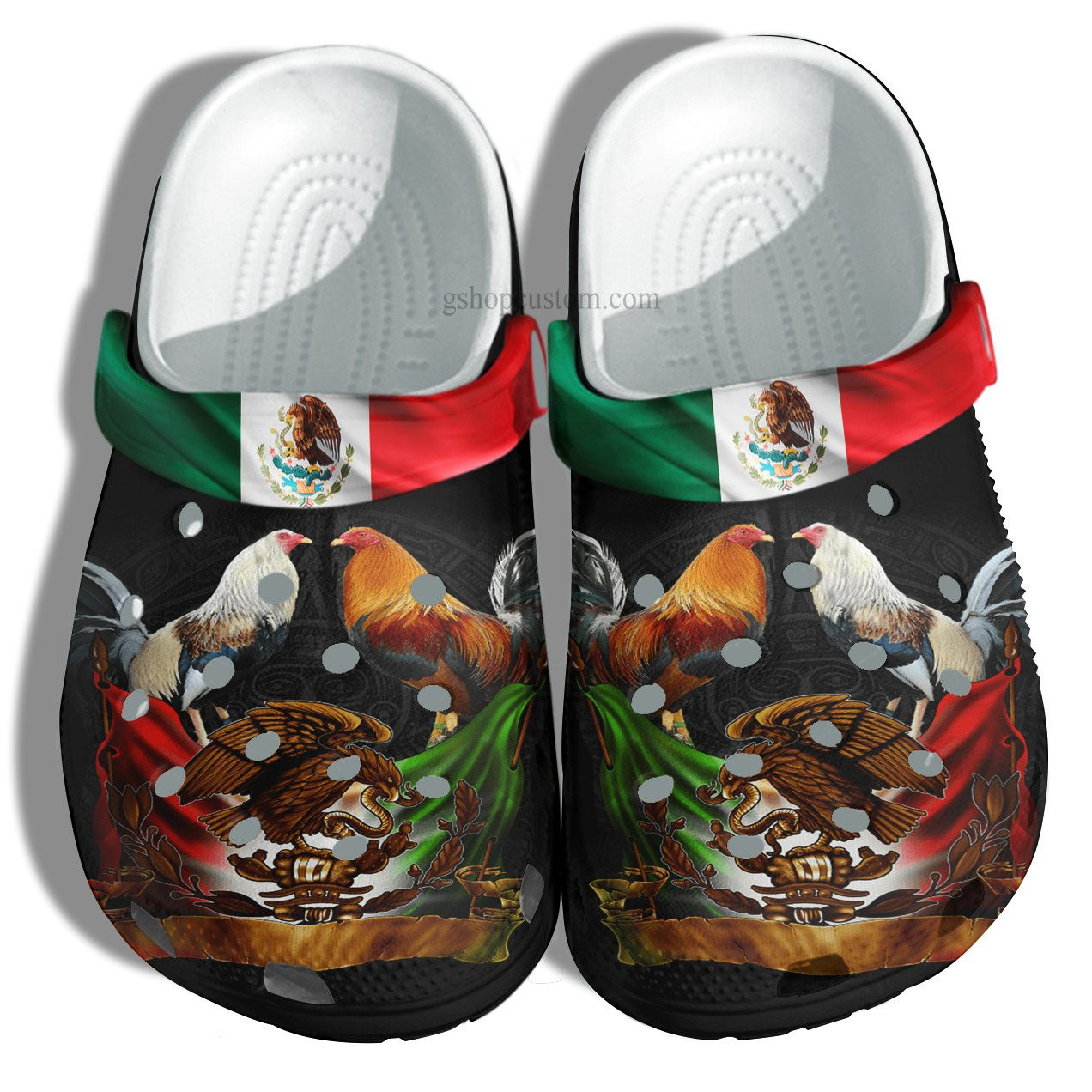 Mexico Eagle Chicken Flag Croc Shoes Gift Men Father Day- Chicken Mexican Lover Shoes Gift Men Women
