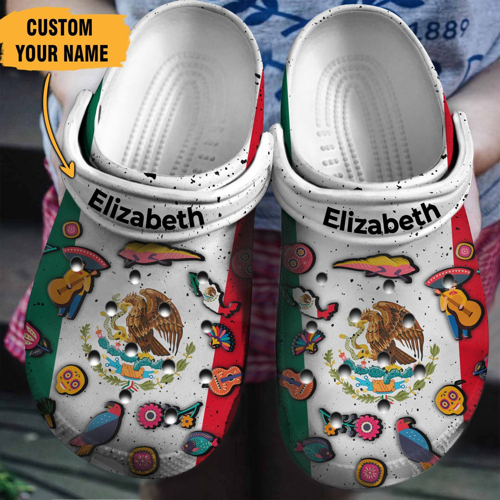 Mexico Flag Symbols Gift For Fan Classic Water Rubber clog Shoes Comfy Footwear