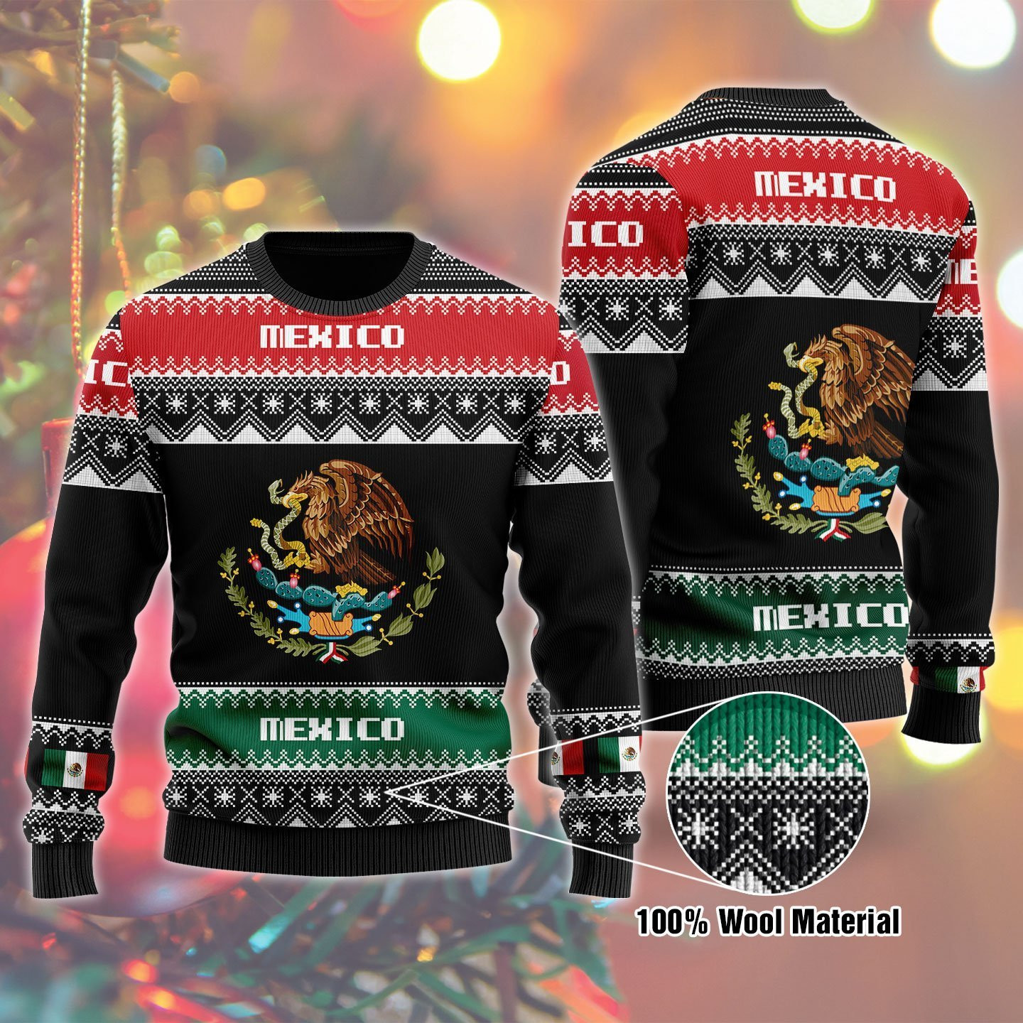 Mexico Ugly Christmas Sweater Adult 3D Funny Matching for family
