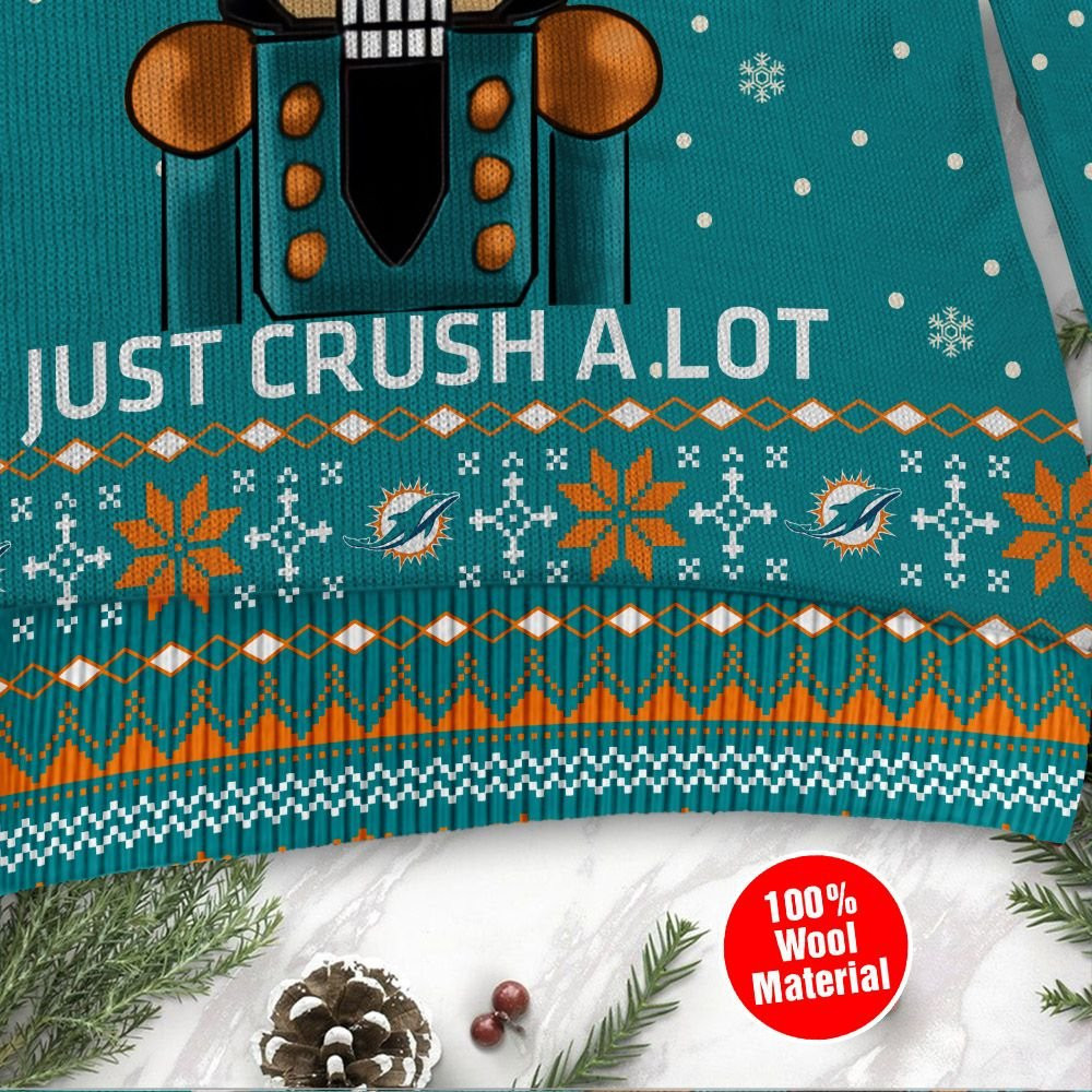 Miami Dolphins I Am Not A Player I Just Crush Alot Ugly Christmas Sweater Adult 3D Funny Matching for family - Image 4