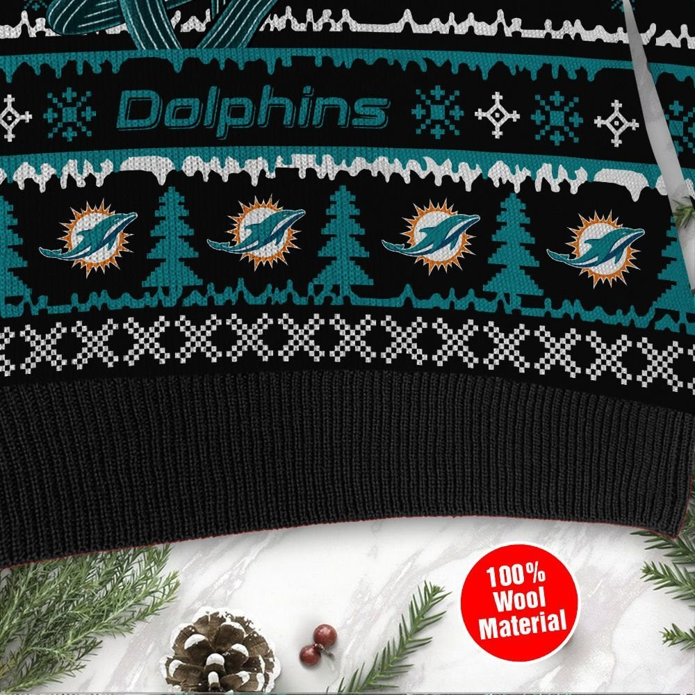 Miami Dolphins Jack Skellington Halloween Holiday Party Ugly Christmas Sweater Adult 3D Funny Matching for family - Image 4
