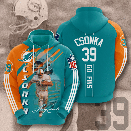 Miami Dolphins Larry Csonka 3D All Over Print Hoodie, Zip Hoodie