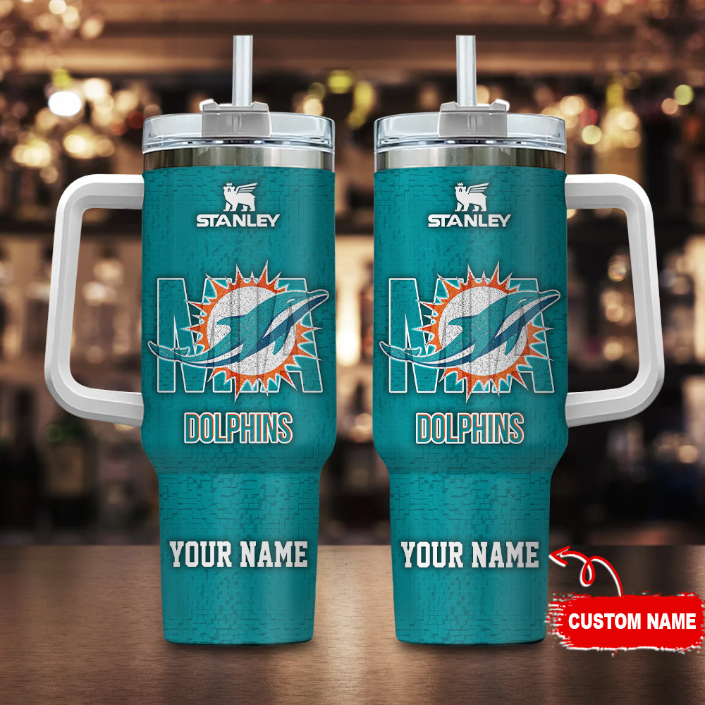 Miami Dolphins NFL 3D Logo Custom Stanley Cup 40 oz 30 oz Tumbler With HandleTVC2301108
