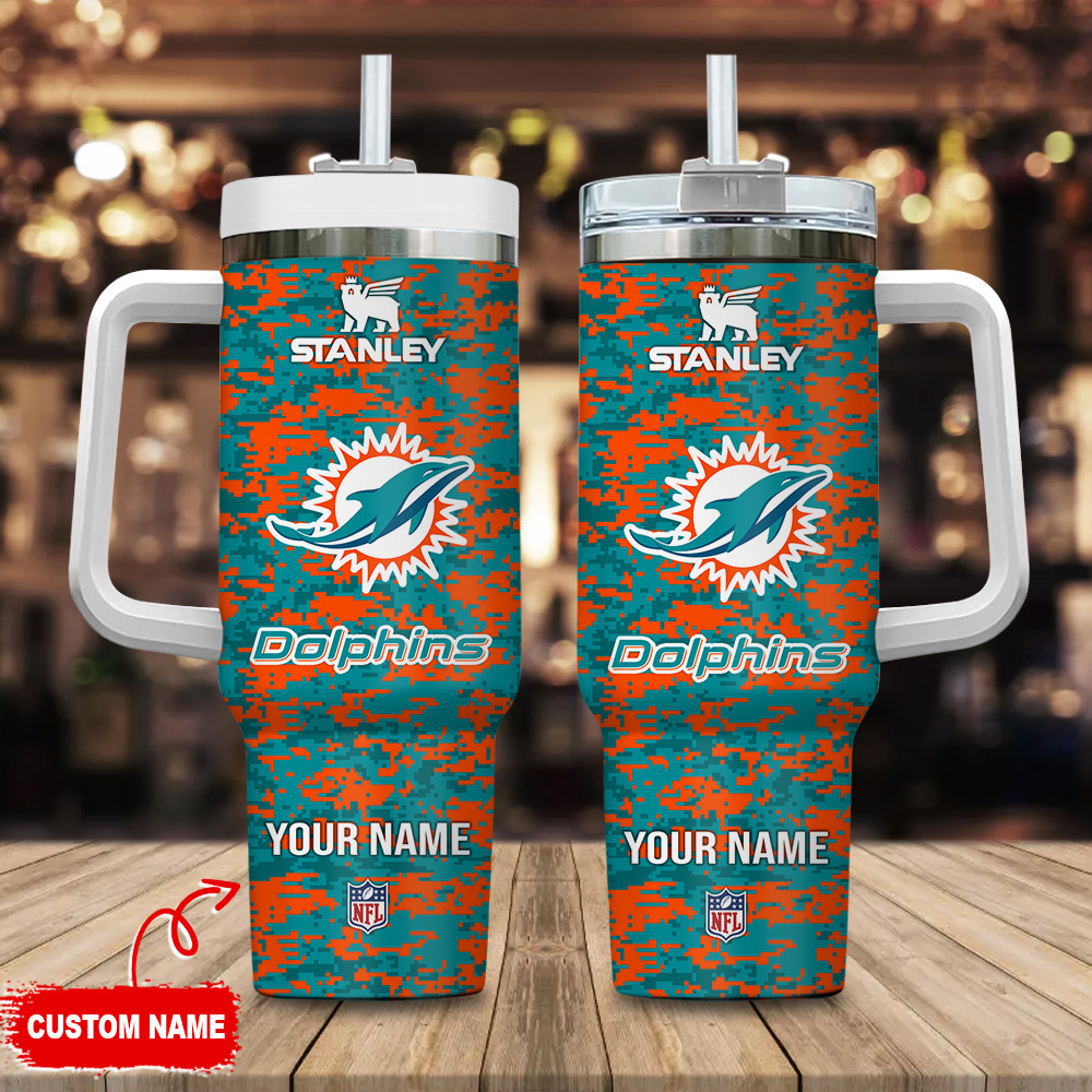 Miami Dolphins NFL Camouflage Custom Stanley Cup 40 oz 30 oz Tumbler With HandleTVC2301110